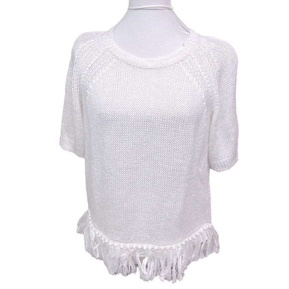 J.Crew Fringed Sweater White - Picture 2 of 8